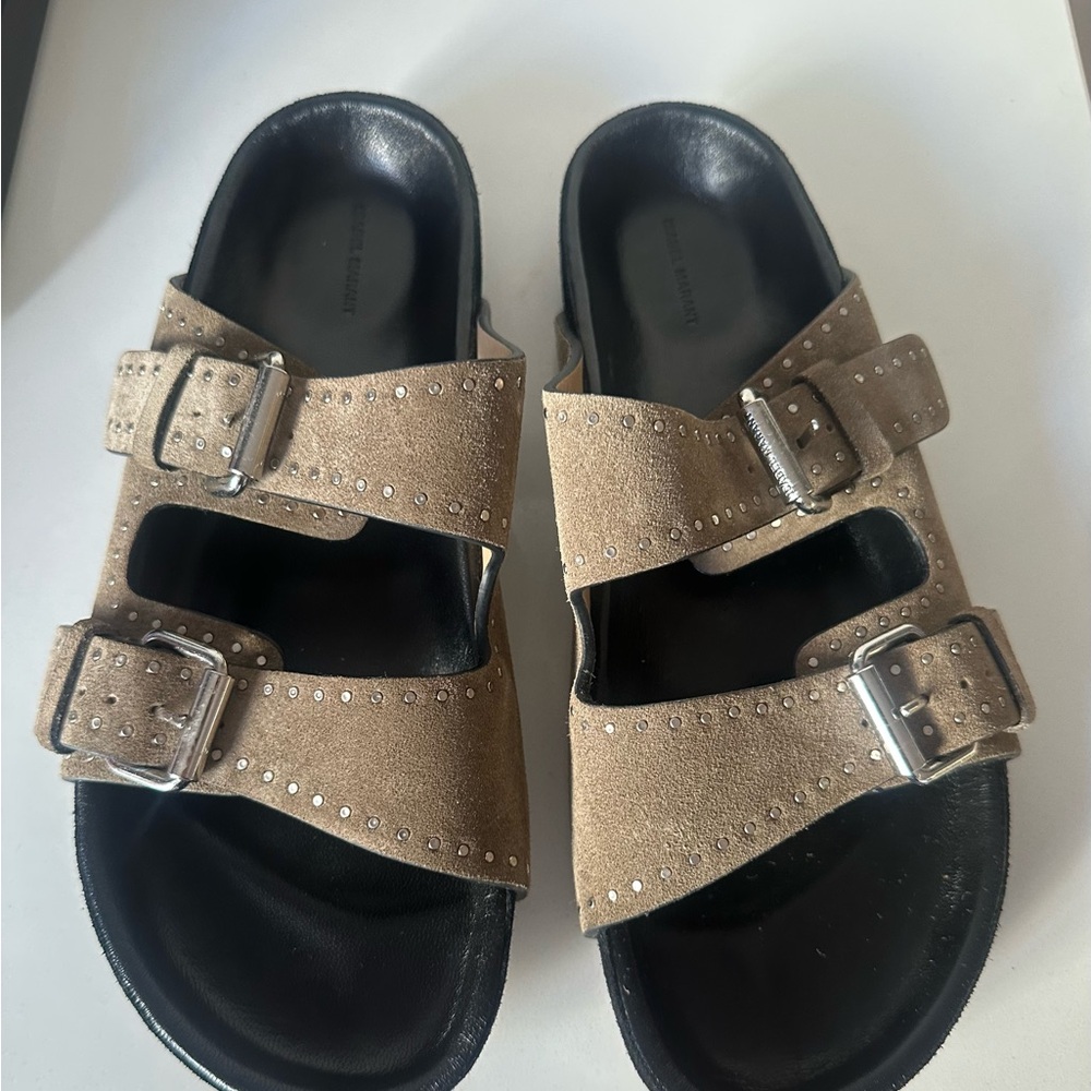 Isabel Marant Suede Studed Sandals. Neutral Color - Picture 5 of 6